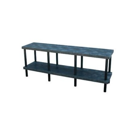 VESTIL Plastic Workbench w/ Solid Top, 96"W x 24"D, Black WBT-S-9624